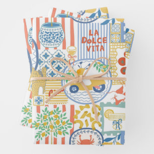 La Dolce Vita Italiaanse zomer citroenen Mediterra Inpakpapier Vel