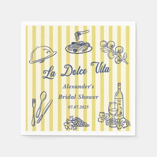 La Dolce Vita Italian Bridal Shower Party Servet (Voorkant)