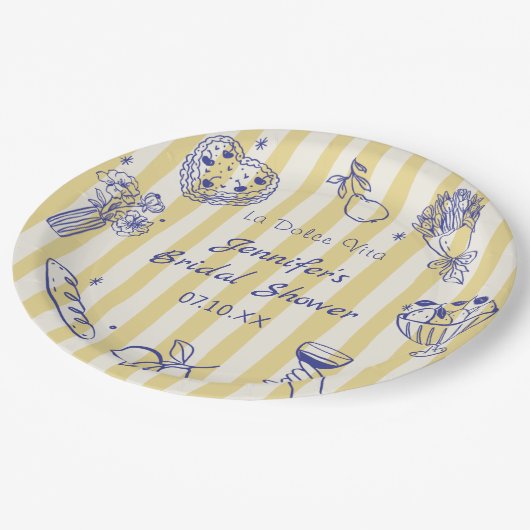La Dolce Vita Italian Lemon Bridal Shower Papieren Bordje (Gekanteld)