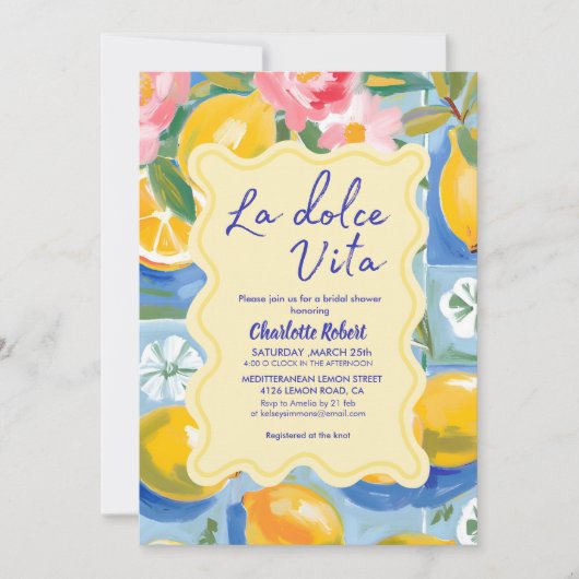 La dolce vita Italian Lemon Summer Vrijgezellenfee Kaart (Voorkant)