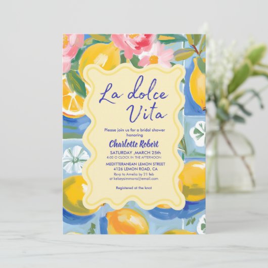 La dolce vita Italian Lemon Summer Vrijgezellenfee Kaart (Staand voorkant)