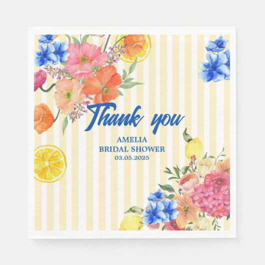 La dolce vita Italian Lemon Summer Vrijgezellenfee Servet (Voorkant)