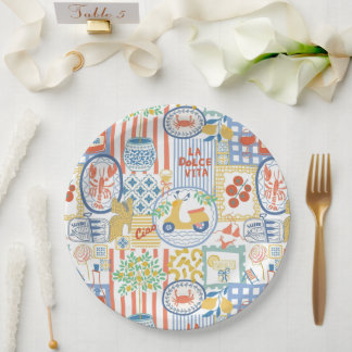 La Dolce Vita Italian Summer Lemons Mediterranean  Papieren Bordje