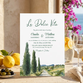 La Dolce Vita Italian View Elegant Wedding Kaart