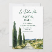 La Dolce Vita Italian View Elegant Wedding Save The Date (Voorkant)