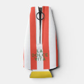 La Dolce Vita Italië Bestemmingen Red Cabana Strip Flesjeskoeler (Achterkant)