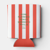 La Dolce Vita Italië Reizen Rode Cabana Stripes Blikjeskoeler (Achterkant)