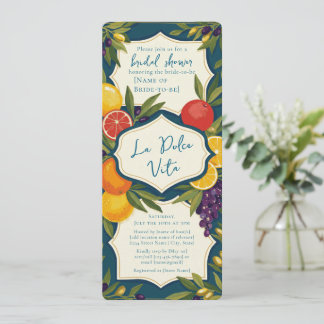La Dolce Vita Italy Bridal Shower Kaart