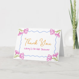 La Dolce Vita Kleurrijke Bloemrijke Bruidsdouche Bedankkaart