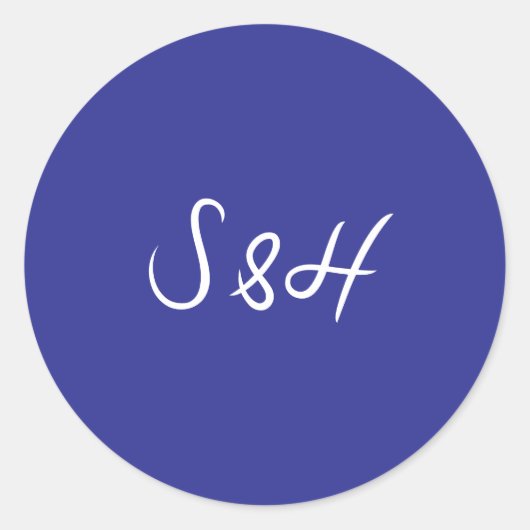 La Dolce Vita Kobalt Blauw Boho Retro Huwelijk Ronde Sticker (Voorkant)