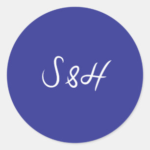 La Dolce Vita Kobalt Blauw Boho Retro Huwelijk Ronde Sticker