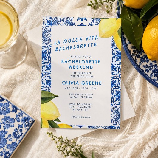 La Dolce Vita Lemon Bachelorette-weekend Kaart