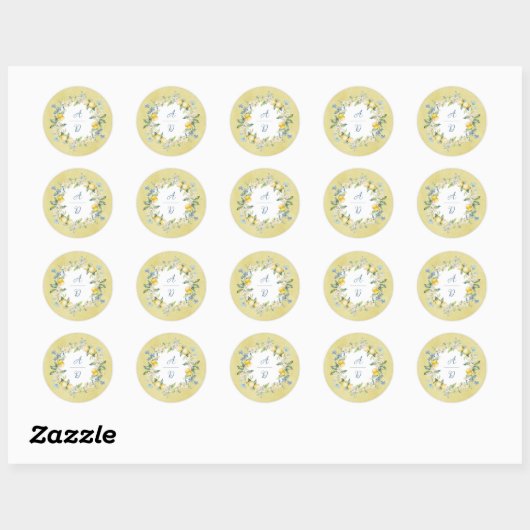 La Dolce Vita Lemon Bloemen Krans Trouwring Sticke Ronde Sticker (Vel)