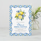La Dolce Vita Lemon bloemige Bruidsdouche Kaart (Staand voorkant)