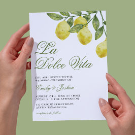 La Dolce Vita Lemon Branch Elegante bruiloft Kaart
