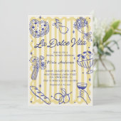 La Dolce Vita Lemon Bruids Douche Uitnodiging (Staand voorkant)