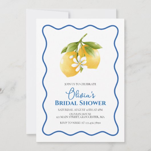 La Dolce Vita Lemon Bruiloftsfeest Kaart (Voorkant)