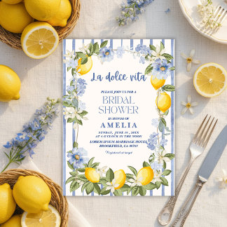 La Dolce Vita Lemon Citrus Italian summer Wedding Kaart
