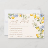 La Dolce Vita Lemon Citrus Mediterranean Wedding RSVP Kaartje (Voorkant)