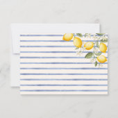 La Dolce Vita Lemon Citrus Mediterranean Wedding RSVP Kaartje (Achterkant)