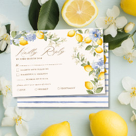 La Dolce Vita Lemon Citrus Mediterranean Wedding RSVP Kaartje