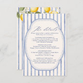 La Dolce Vita Lemon Citrus wedding details Informatiekaartje (Voorkant / Achterkant)