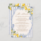 La Dolce Vita Lemon Citrus wedding details Informatiekaartje (Voorkant / Achterkant)