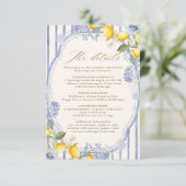 La Dolce Vita Lemon Citrus wedding details Informatiekaartje (Staand voorkant)