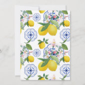 La Dolce Vita Lemon en Tegel Italiaans Huwelijk Kaart (Achterkant)