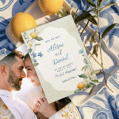La Dolce Vita Lemon Floral Save The Date Kaart