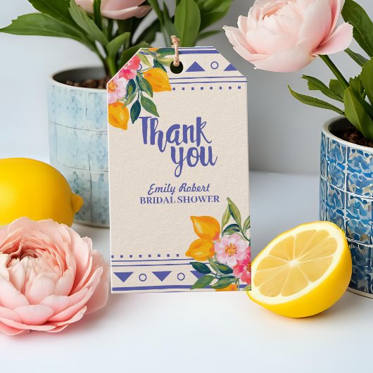 La Dolce Vita Lemon Floral Vrijgezellenfeest Favor Cadeaulabel