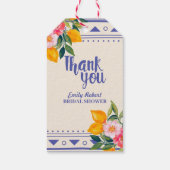 La Dolce Vita Lemon Floral Vrijgezellenfeest Favor Cadeaulabel (Achterkant)