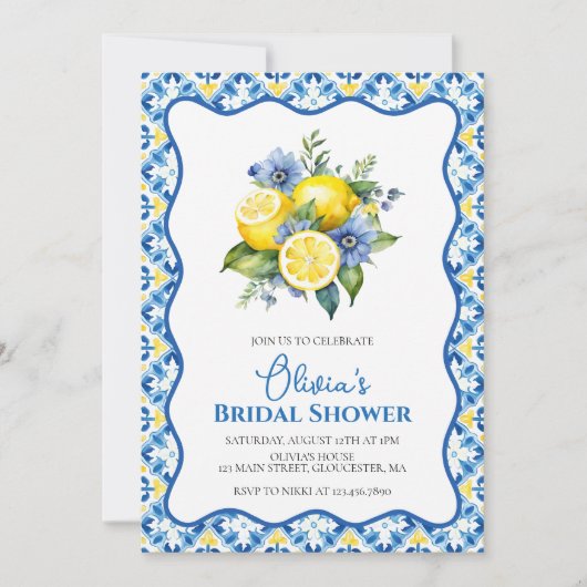 La Dolce Vita Lemon floral Vrijgezellenfeest Kaart (Voorkant)