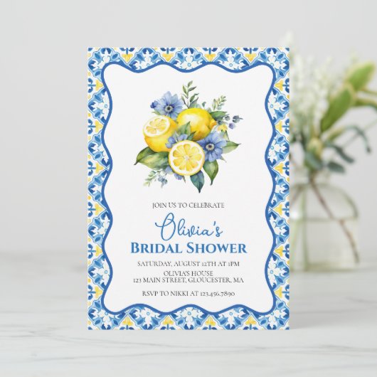 La Dolce Vita Lemon floral Vrijgezellenfeest Kaart (Staand voorkant)