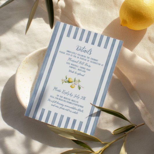La Dolce Vita Lemon Floral Wedding Enclosure Kaart