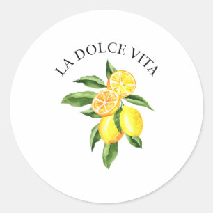 La Dolce Vita Lemon Italiaanse zomer Limoncello Am Ronde Sticker