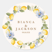 La Dolce Vita Lemon italian wedding name Ronde Sticker (Voorkant)