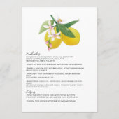 La Dolce Vita Lemon & Olive Mediterrane bruiloft Menu (Achterkant)