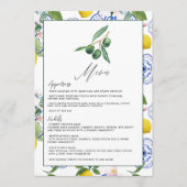 La Dolce Vita Lemon & Olive Mediterrane bruiloft Menu (Voorkant)