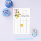 La Dolce Vita Lemon Pink Bow Baby shower Bingo Flyer (Enkel)