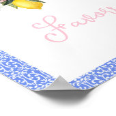 La Dolce Vita Lemon Pink Bow Baby shower Favors Poster (Hoek)