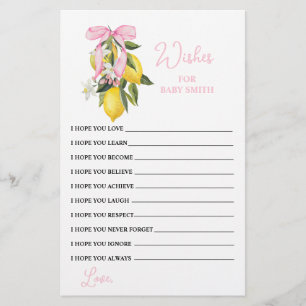 La Dolce Vita Lemon Pink Bow Wensen voor Baby Flyer