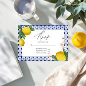 La Dolce Vita Lemon Tegel Italiaans Huwelijk RSVP Kaartje
