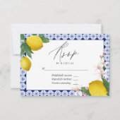 La Dolce Vita Lemon Tegel Italiaans Huwelijk RSVP Kaartje (Voorkant)