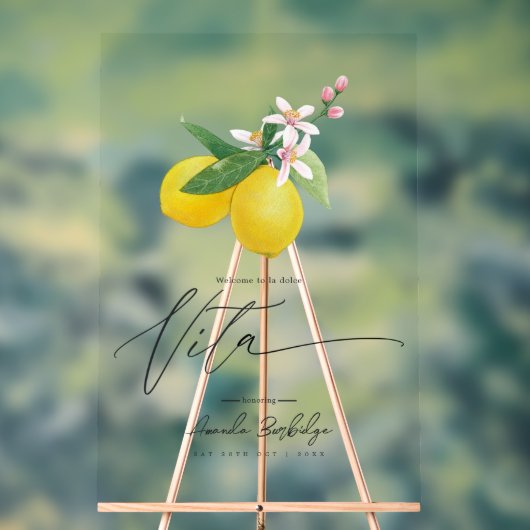 La Dolce Vita Lemon-thema Transparant welkom Acryl Bord (Neutraal)