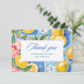 La dolce vita lemon vrijgezellenfeest bedankkaart (Staand voorkant)