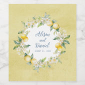 La Dolce Vita Lemon Wedding Wine Bottle Label Wijn Etiket (Enkel label)