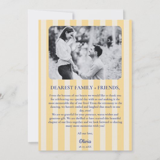 La Dolce Vita Lemons Italiaans Vrijgezellenfeest Bedankkaart (Achterkant)