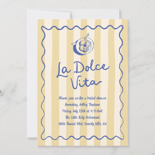 La Dolce Vita Lemons Italiaans Vrijgezellenfeest Kaart (Voorkant)