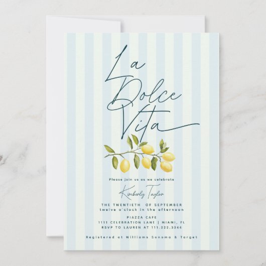 La Dolce Vita Lemons Italiaans Vrijgezellenfeest Kaart (Voorkant)